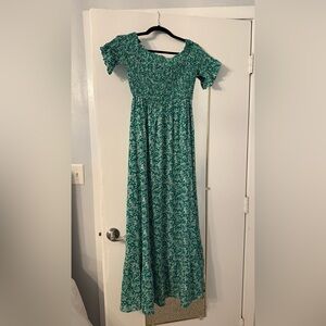 Green Floral Maxi Dress